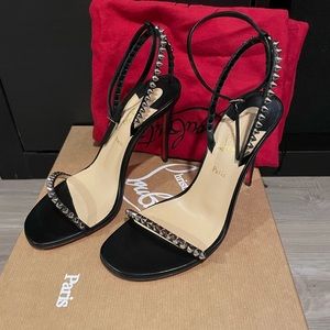 Christina Louboutin So Me 100 Kid Leather Spike Heel Sandal